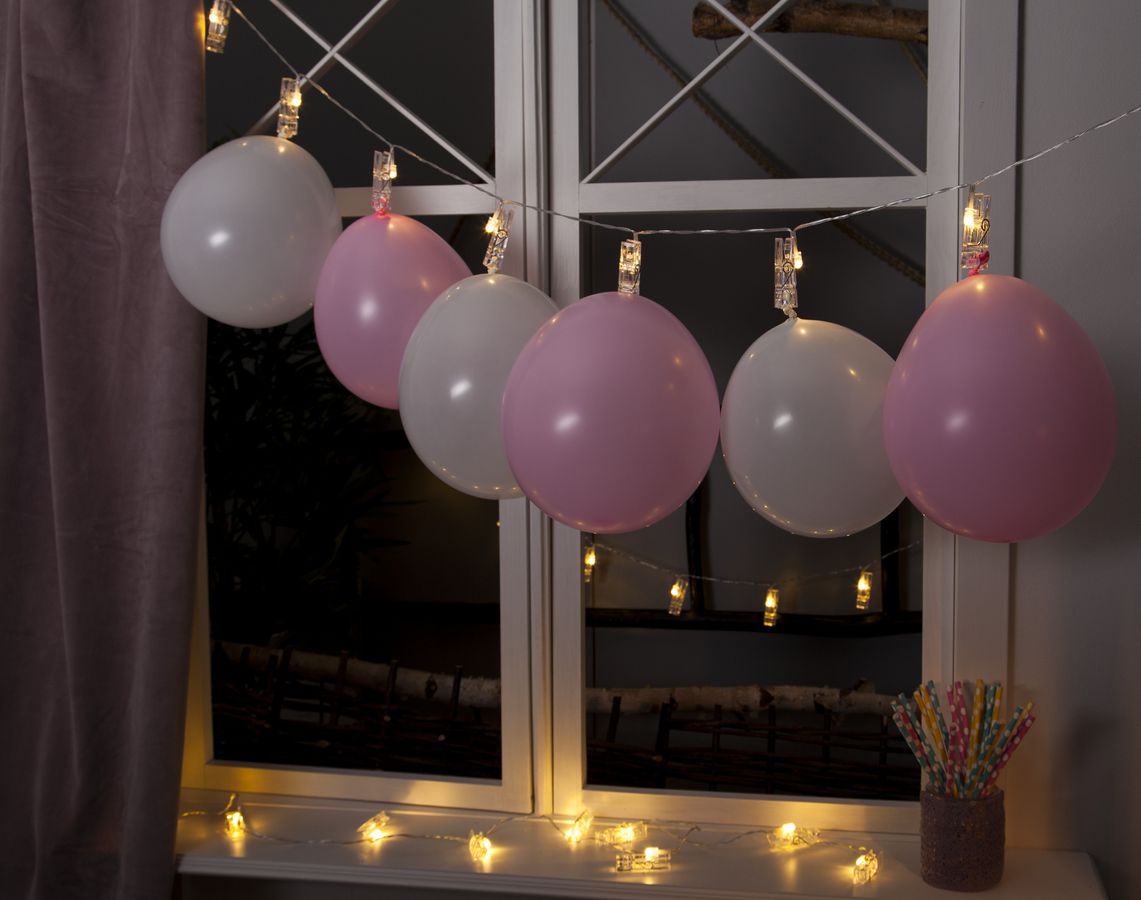 Lichterkette Clippy - IP20, Warmweiss, 10 LED