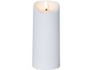 LED Pillar Kerze Flamme - Outdoor, Weiss, 18cm Höhe, Timerfunktion