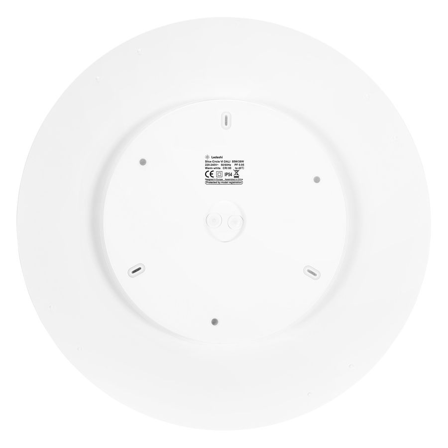 LED Not-Anbauleuchte SLICE CIRCLE VI - 38/55W, 3800/5500lm, 4000K, IP20, weiss, nicht dimmbar