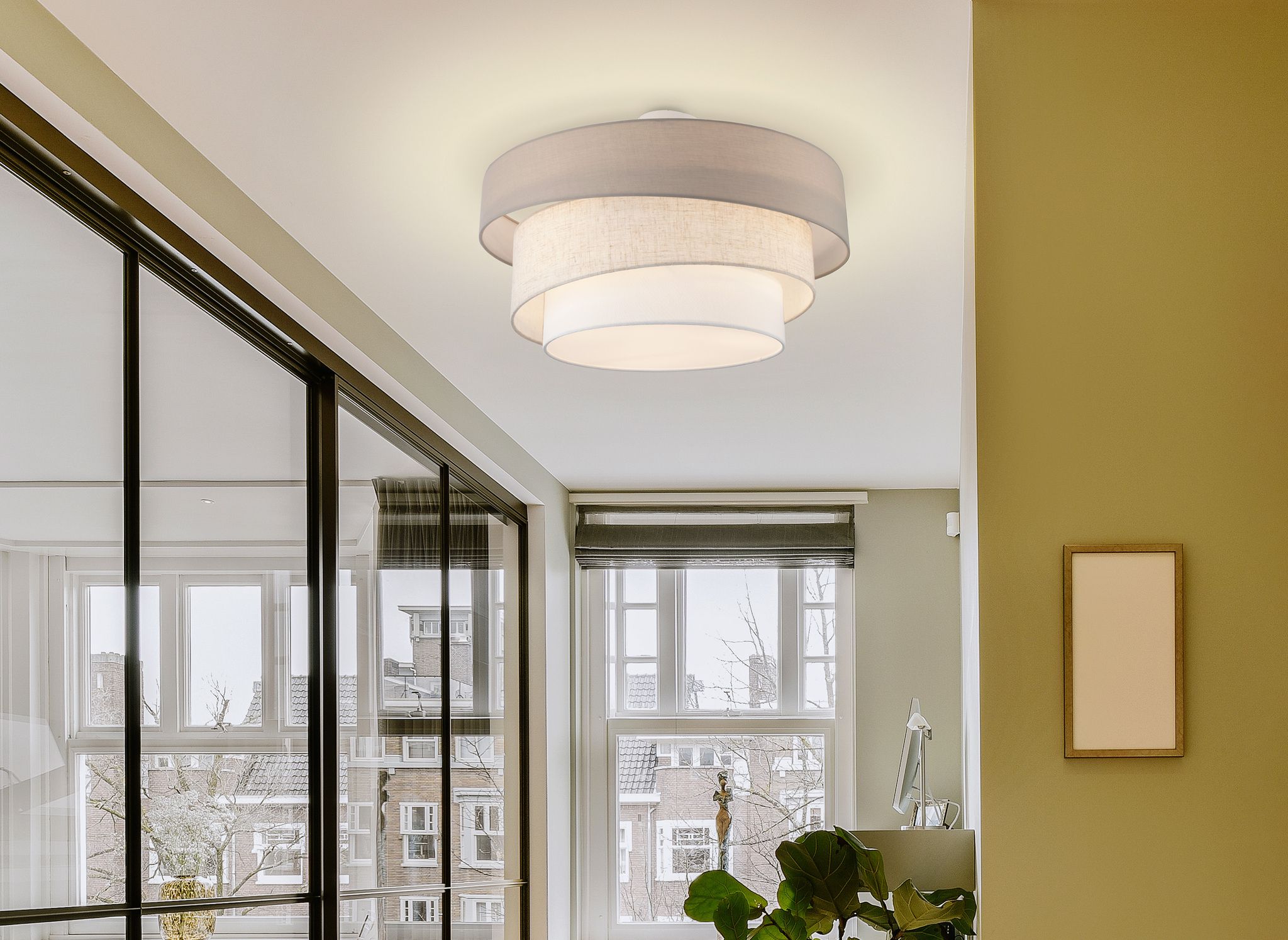 Deckenleuchte  FABRION  : 56cm beige - IP20, E27, Beige
