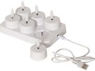 LED Teelicht 6 Pack Flamme Charge - Indoor, Weiss