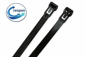 Kabelbinder - 7.5mmx360mm, Schwarz  wiederöffenbar