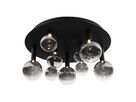 9er LED Deckenleuchte  SINGAPUR  : 45cm schwarz - IP20, LED-Modul, Schwarz