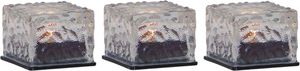 Solar Kerzen 3-p Icecube - Transparent, Lichtfarbe Warmweiss