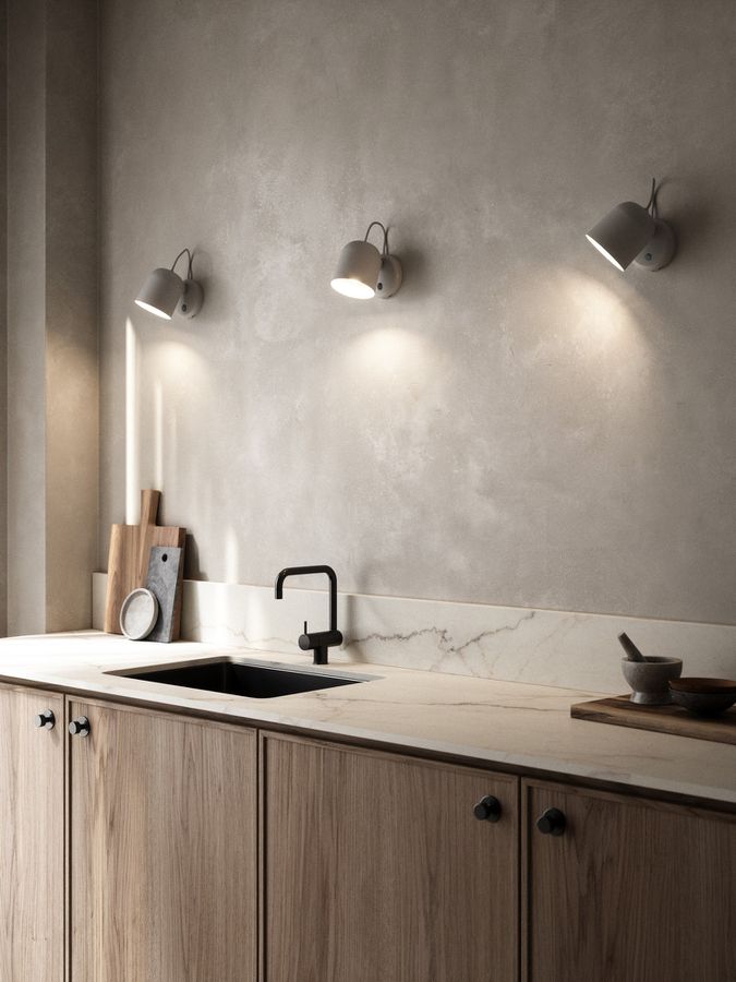 Angle, Wandleuchte, Grau - IP20, GU10