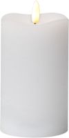 LED Pillar Kerze Flamme - Indoor, Weiss, 14cm Höhe, Timerfunktion
