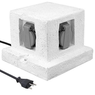 presa a cubo - mit Schutzkontaktsteckdosen, 5m Kabel, 180x150x180mm, 230V, 2300W