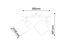 Wand-und Deckenleuchte MARON (2er Spot) - E14, max. 2x40W, IP20, nickel + weiss, nicht dimbar, exkl. Leuchtmittel, L=460mm, B=120mm, H=207mm