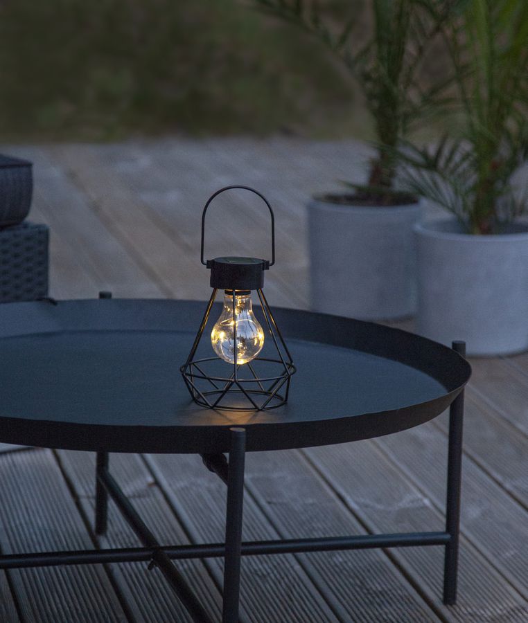 Solar Decoration Eddy - Schwarz, Lichtfarbe Warmweiss