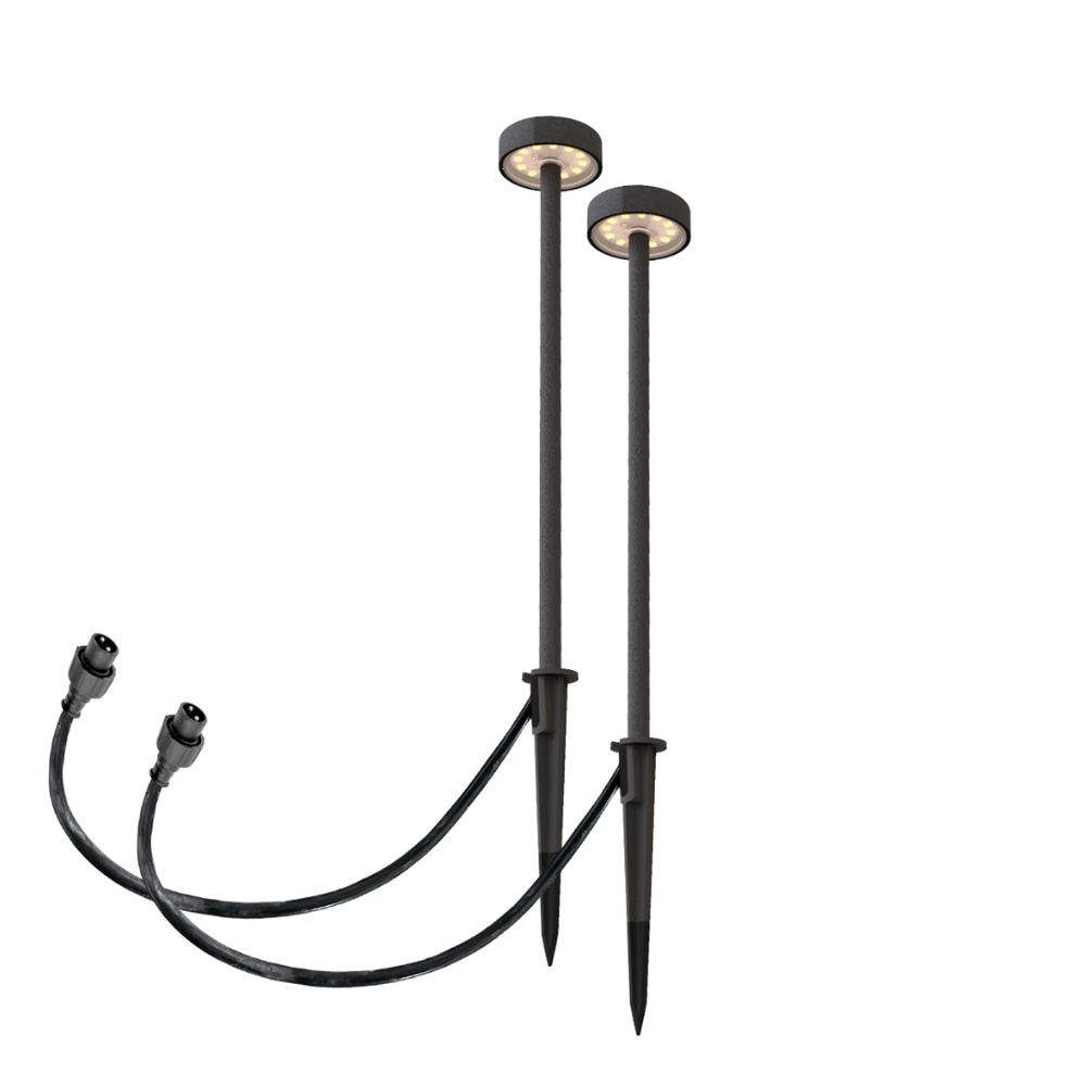 24V Erdspiess Wegleuchte Duopack - 24V DC, 2x1.5W, 2x150lm, 3000K, IP65, anthrazit