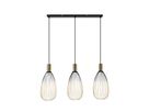3er Pendelleuchte  WIRELLA  L: 90cm schwarz/gold - IP20, GU10, Schwarz-Gold