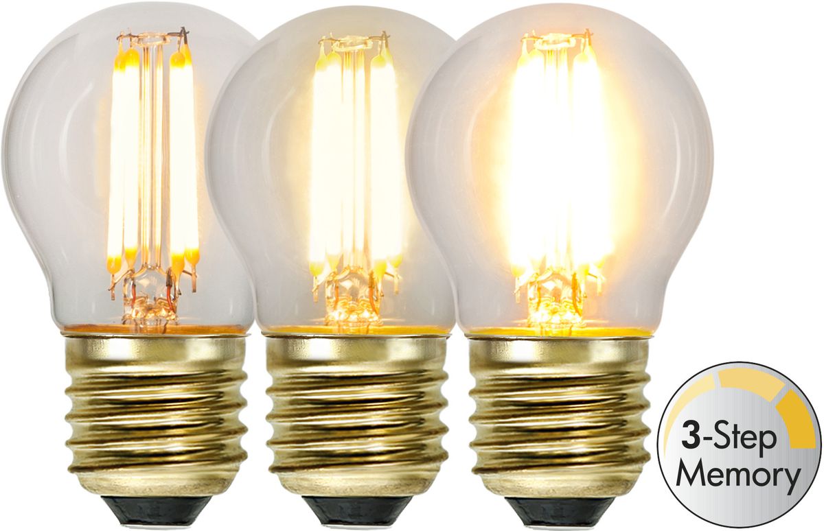 Lampe-Led E27 G45 Soft Glow 3-step - E27, 400Lm, 2100K, 4W, 220-240VAC