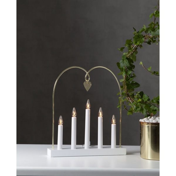 Kerzenständer Glossy Bow - IP20, Neutralweiss, 5 LED's