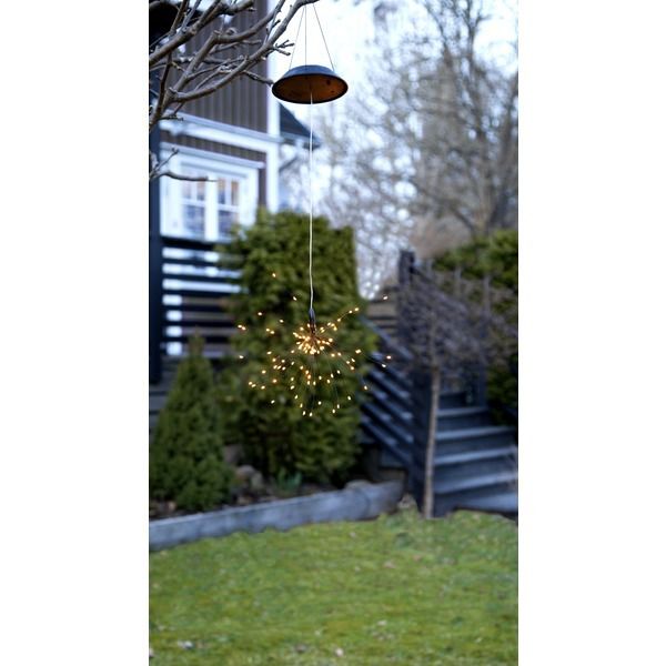Solar Decoration Firework - Schwarz, Lichtfarbe Warmweiss