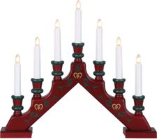Kerzenleuchter Sara - IP20, Rot, Warmweiss