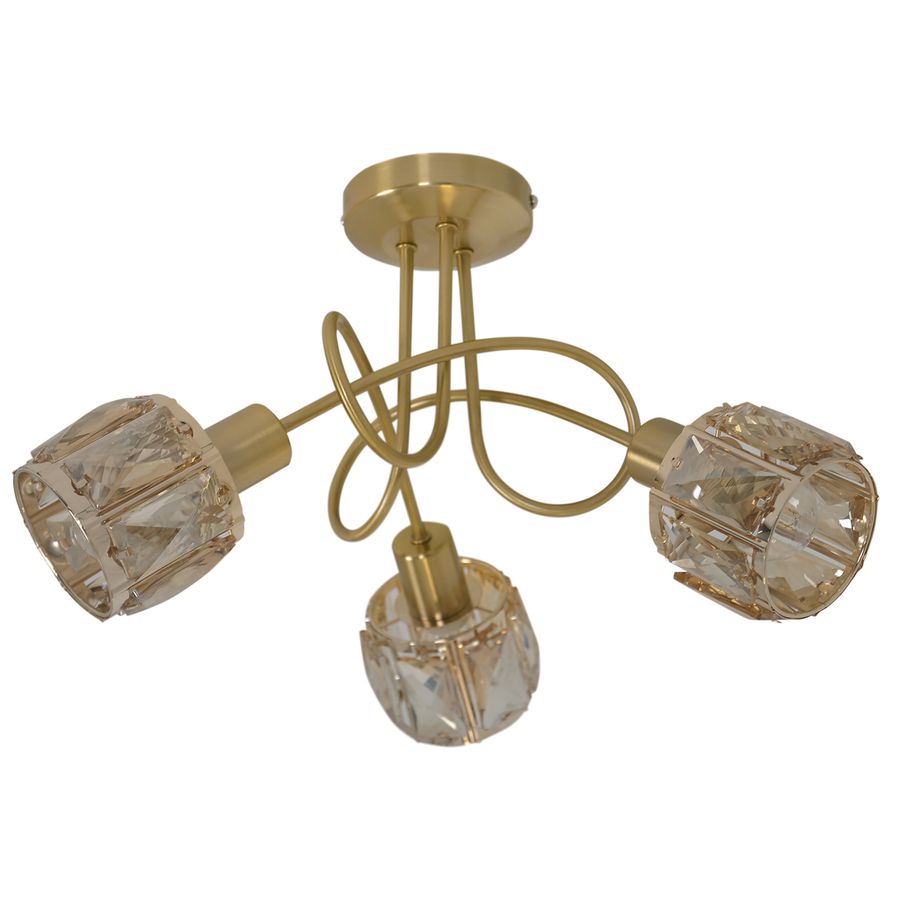 LED Deckenleuchte Josefa (3er Spot) - E14, 3x4W, 3x475lm, 3000K, IP20, gold, nicht dim., inkl. Leuchtmittel, D=380mm, H=240mm