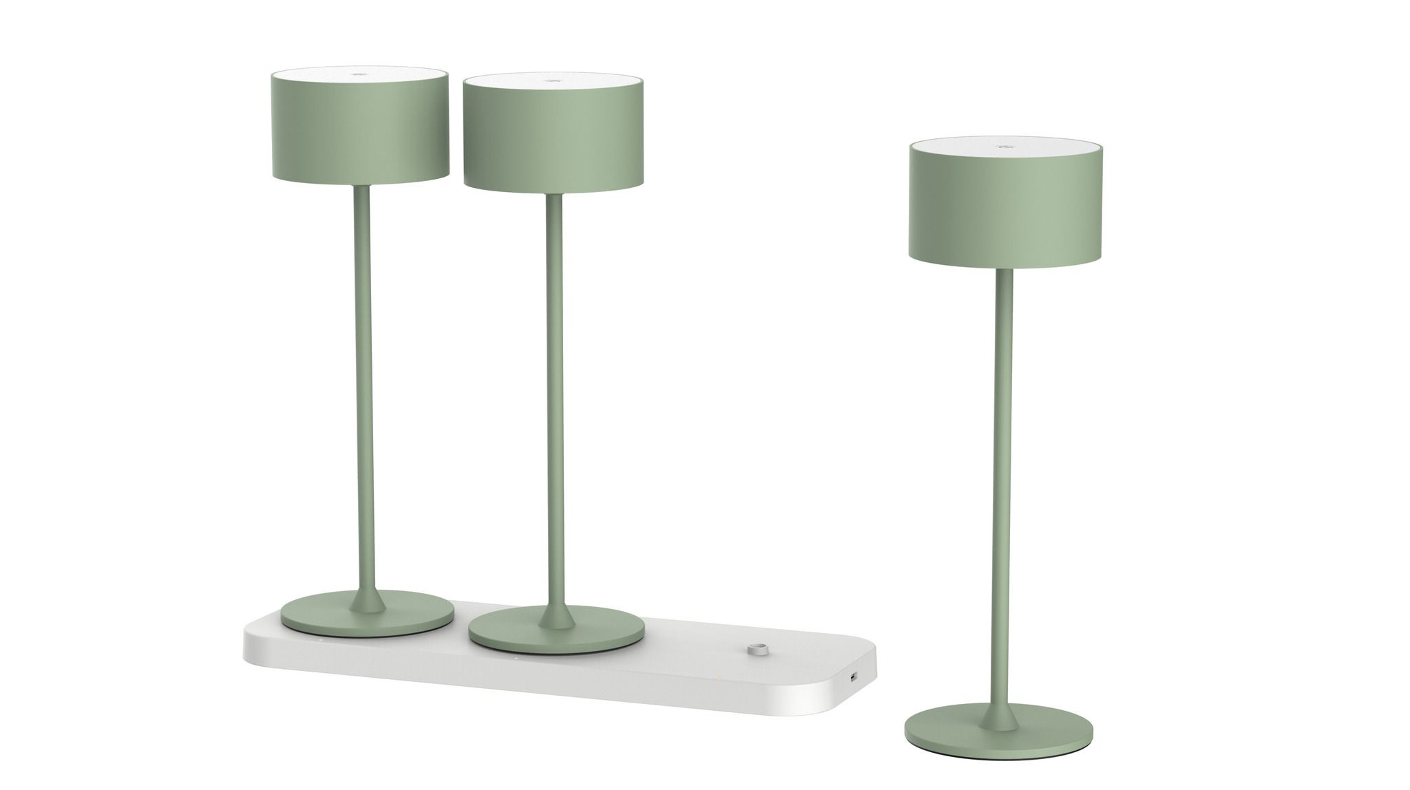 Akku-Tischleuchten 3er Set mit Ladestation Tavolo grün - 3000-6500K,150lm, IP20