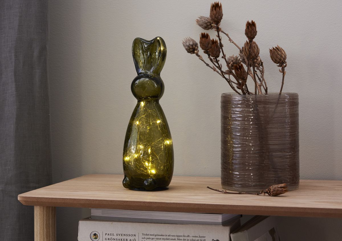 Glas Decoration Harry Green - Indoor, Warmweiss, Grün