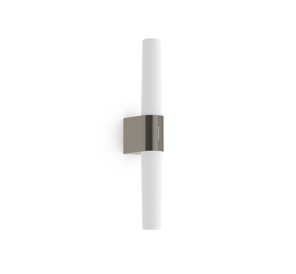 Helva,  Doppel- Wandleuchte, Nickel - LED Modul, 9W, IP44