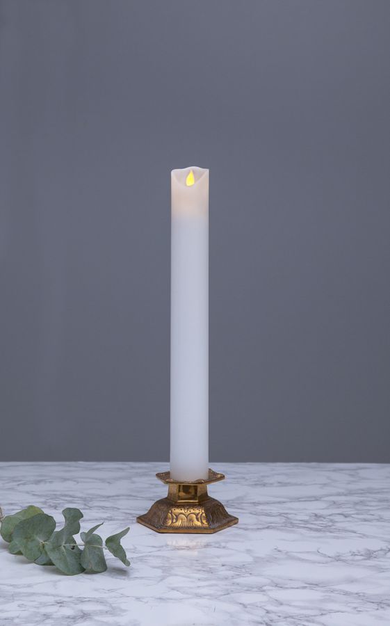 Candela in plastica a LED  M-Twinkle - Indoor, Weiss, 40cm Höhe, Timerfunktion