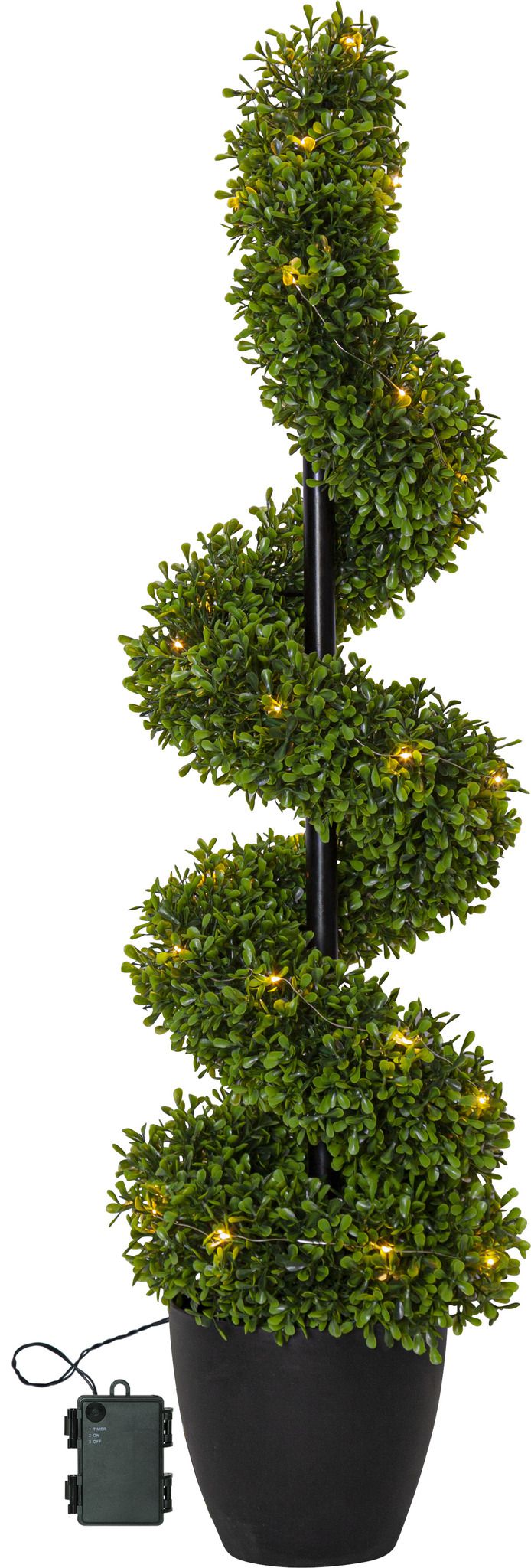 Dekorativer Baum Buxbom - grün, 30 LED's, 90 cm Höhe