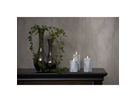 LED Pillar Kerze Flamme Marble - Indoor, Grau, 15cm, Timerfunktion