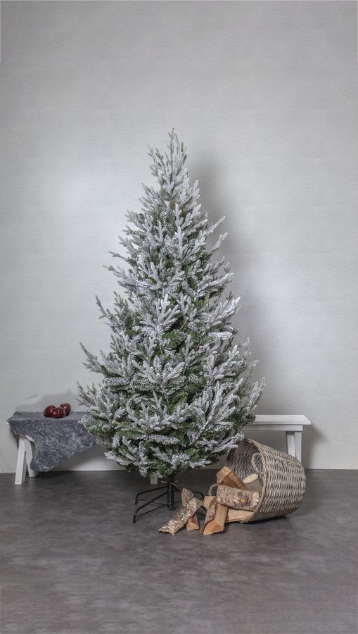 Künstlicher Weihnachtsbaum Uppsala Snow - Grün, keine Lämpchen, 210cm höhe