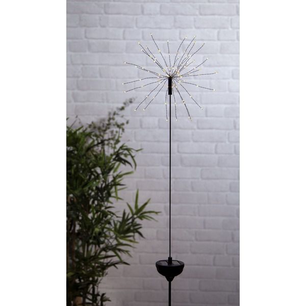 Solar Decoration Firework - Schwarz, Lichtfarbe Warmweiss
