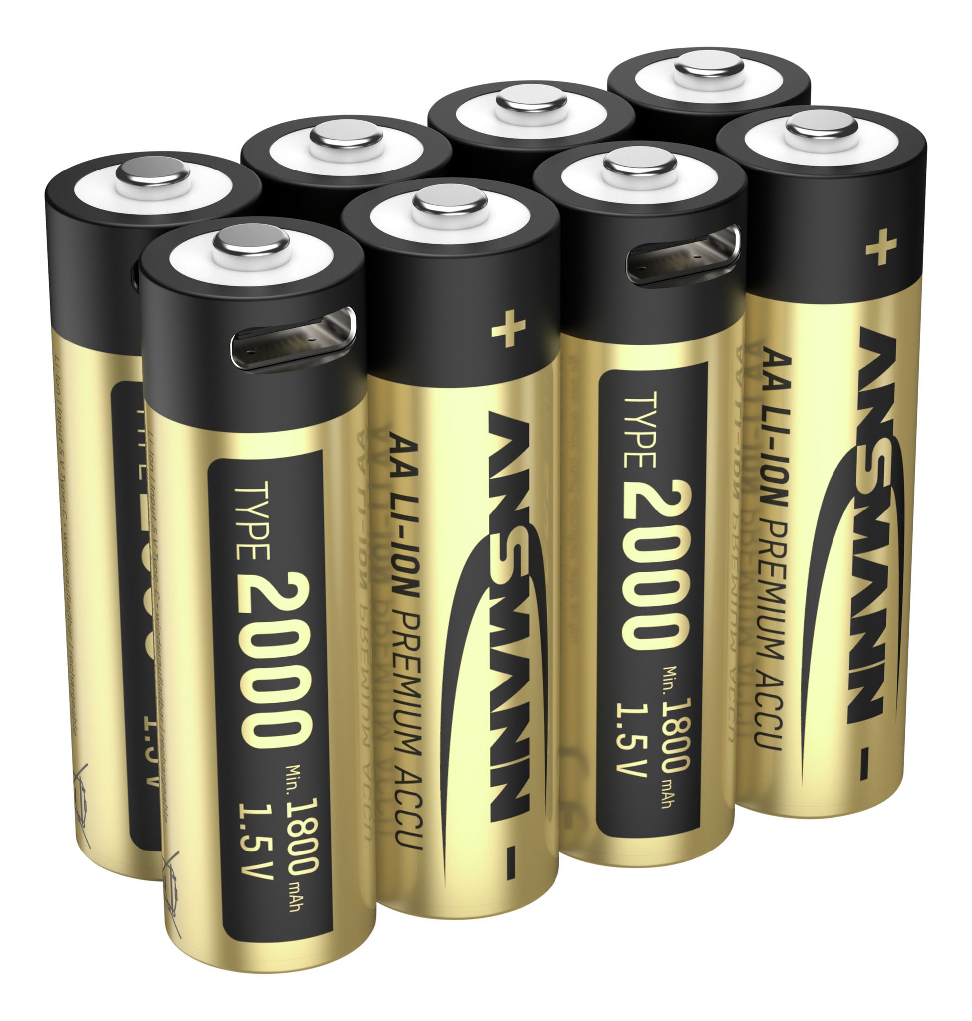 Li-Ion Akkus Mignon AA Typ 2000 (min. 1800 mAh) 8er Karton - 8er Box