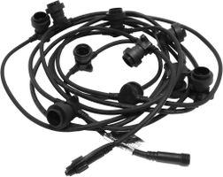 Lichterkette Extra Connecta - 10xE27, IP44, Anschlusskabel exklusiv, schwarz, L=7350mm