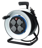 Avvolgicavi - 4x T13, 33m Kabel H07RN-F 3G1.5mm2, Metall, fixiertes Center, Thermoschutzschalter, IP20