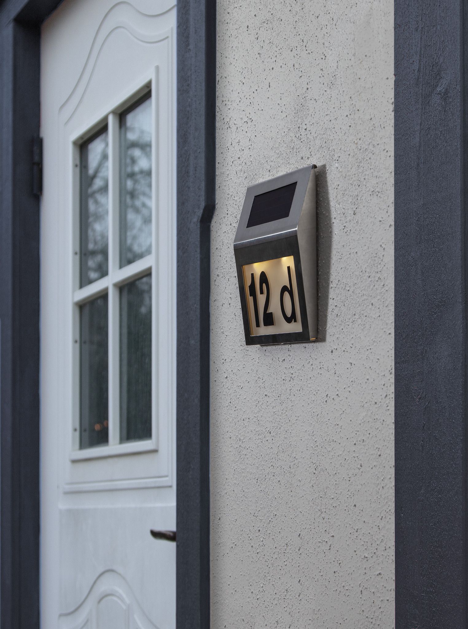 Solar Wand Laterne Wally - Silber, Lichtfarbe Warmweiss