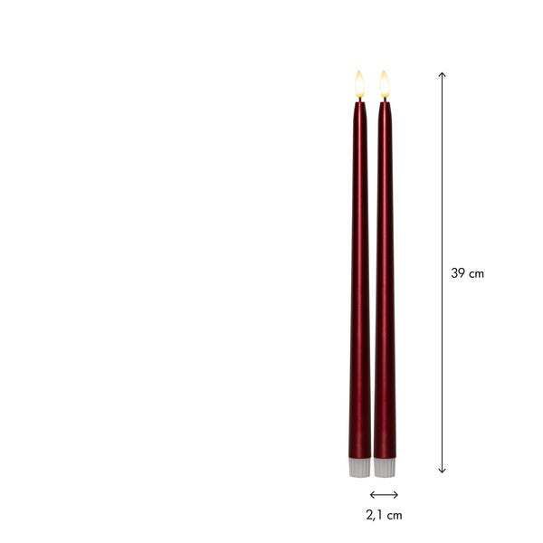 LED Dinner Kerze 2 pack Flamme Metal - Indoor, 39 cm Höhe,Timerfunktion