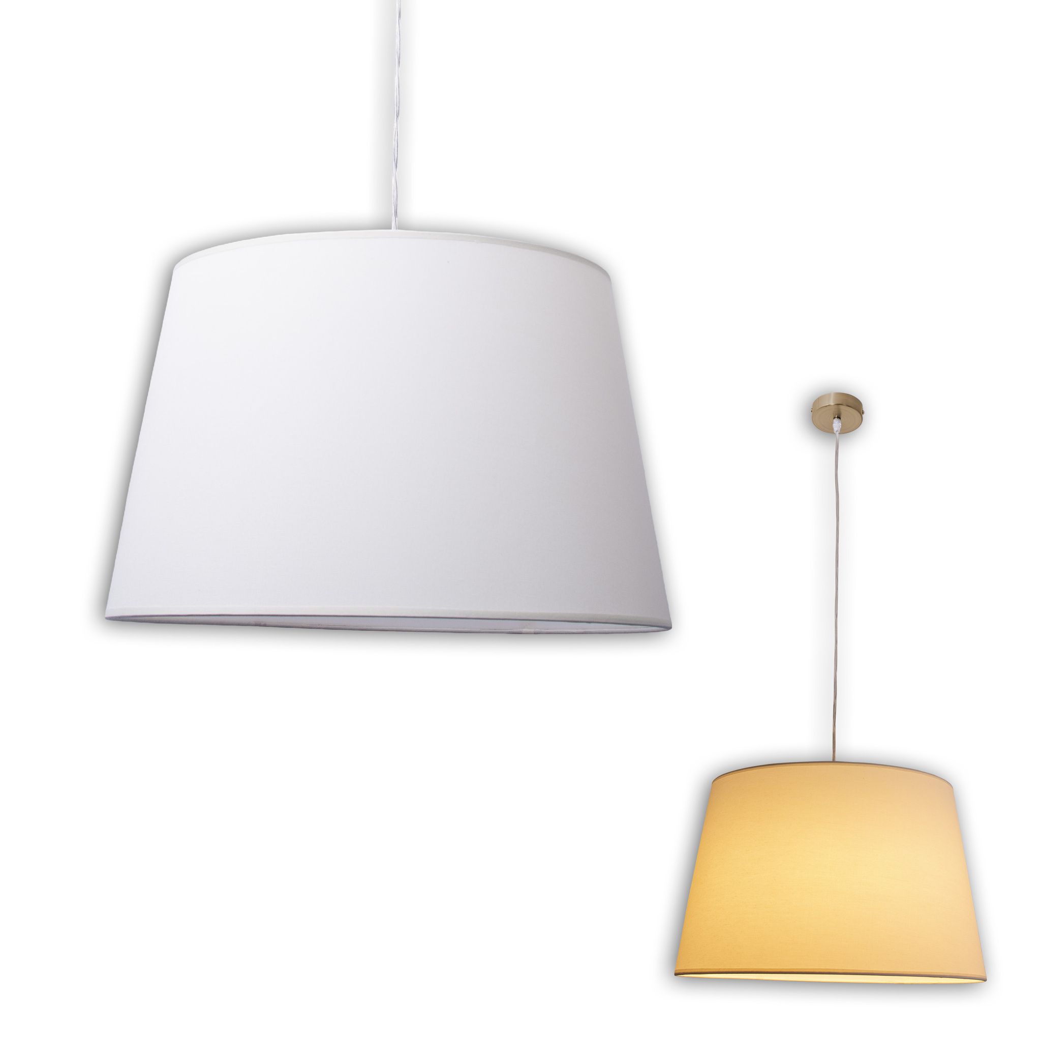 Pendelleuchte Bologna beige messing - E27, IP20