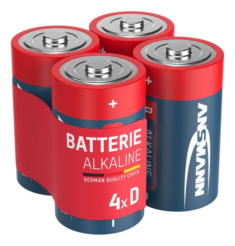 Alkaline Batterie Mono D / LR20 4er Schrumpffolie - Mono D 1,5V Alkaline Batterien - 4 Stück