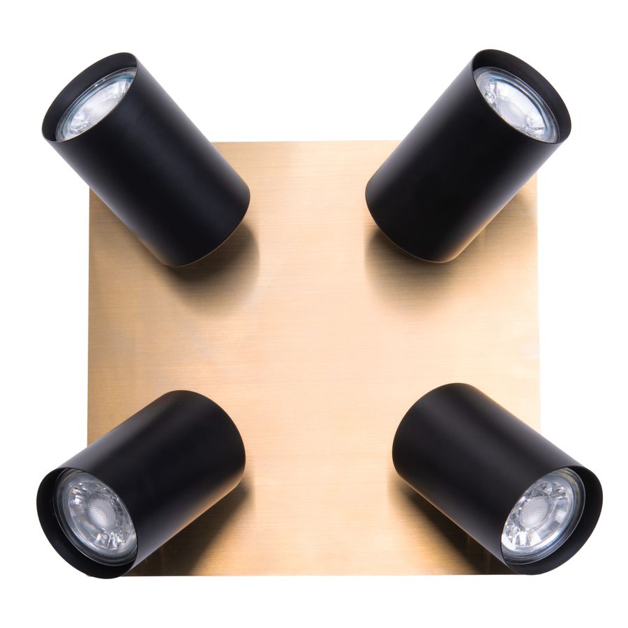 4er Wand- und Deckenleuchten FRIDA L/B: 22 cm schwarz - GU10, IP20, 40W, 230V