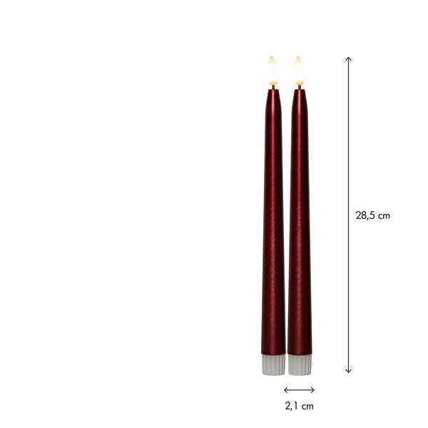 LED Dinner Kerze 2 pack Flamme Metal - Indoor, 28.5 cm Höhe,Timerfunktion