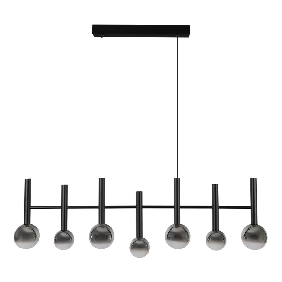 7er LED Pendelleuchte  SINGAPUR  L: 98cm schwarz - IP20, LED-Modul, Schwarz