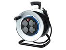 Enrouleur - 4x T13, 33m Kabel H07RN-F 3G1.5mm2, Metall, fixiertes Center, Thermoschutzschalter, IP20