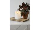 LED Pillar Kerze Flamme Rustic - Indoor, Weiss, 10.00 cm Höhe,  Timerfunktion