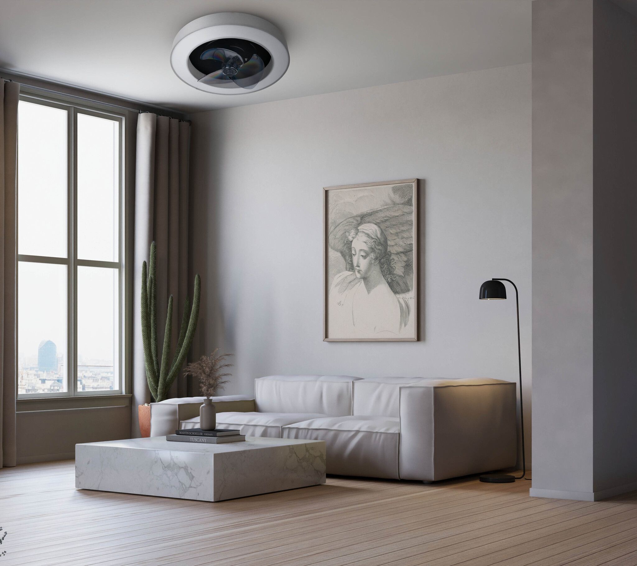 LED-CCT Deckenleuchte  VALENTO  inkl. Ventilator : 51cm grau - IP20, LED-Modul, Grau