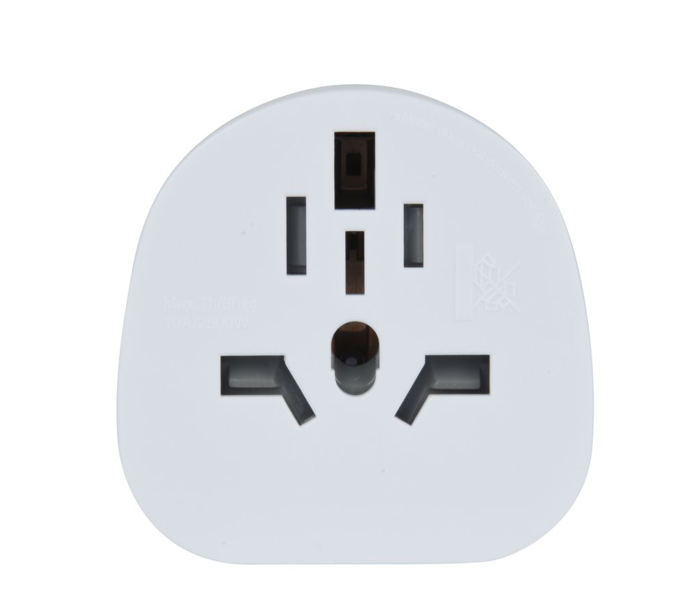 Reiseadapter World to Switzerland, weiss - Out: CH In: IT, BRA, UK, USA/Japan Typ A/B, AUS/China