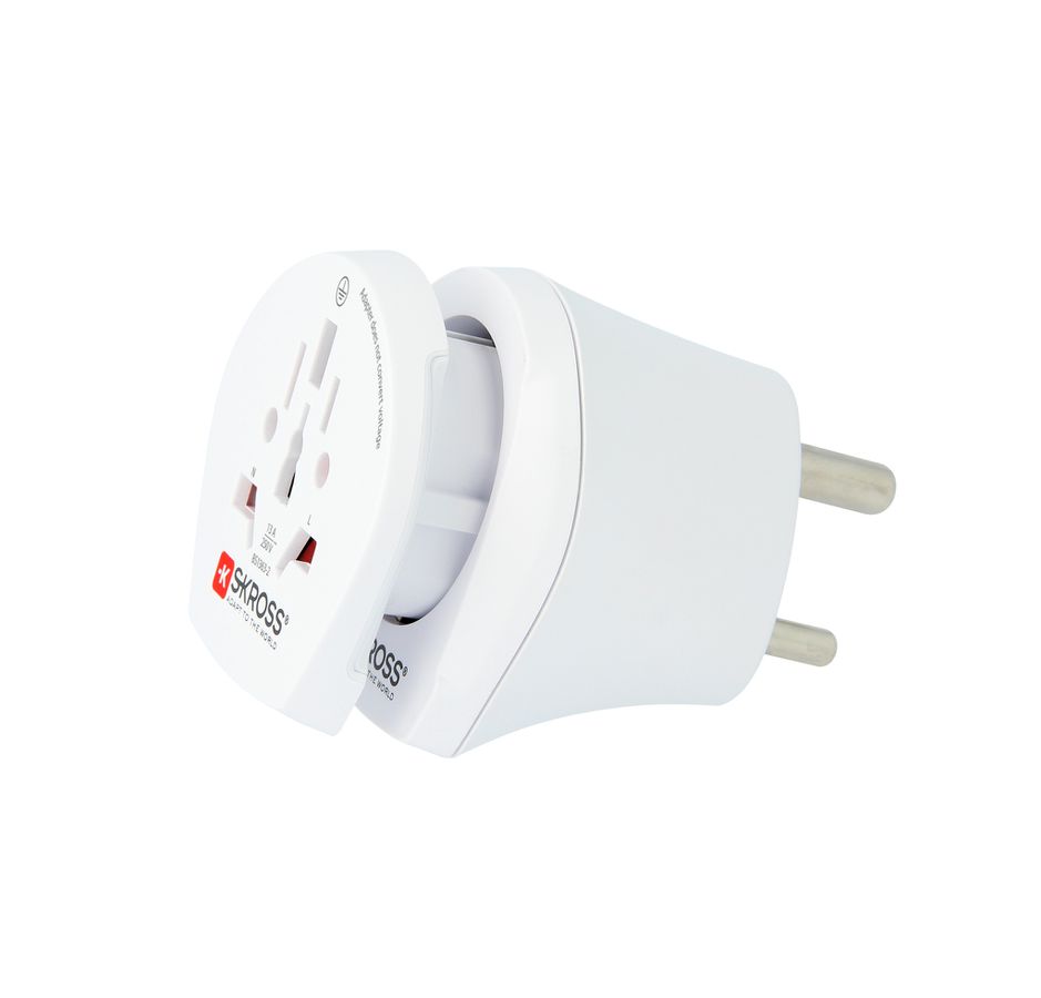 Combo  adapteur de voyage - World to India - Out: Indien, Schuko, In: CH, IT, BRA, UK, USA/Japan, Schuko, AUS/China