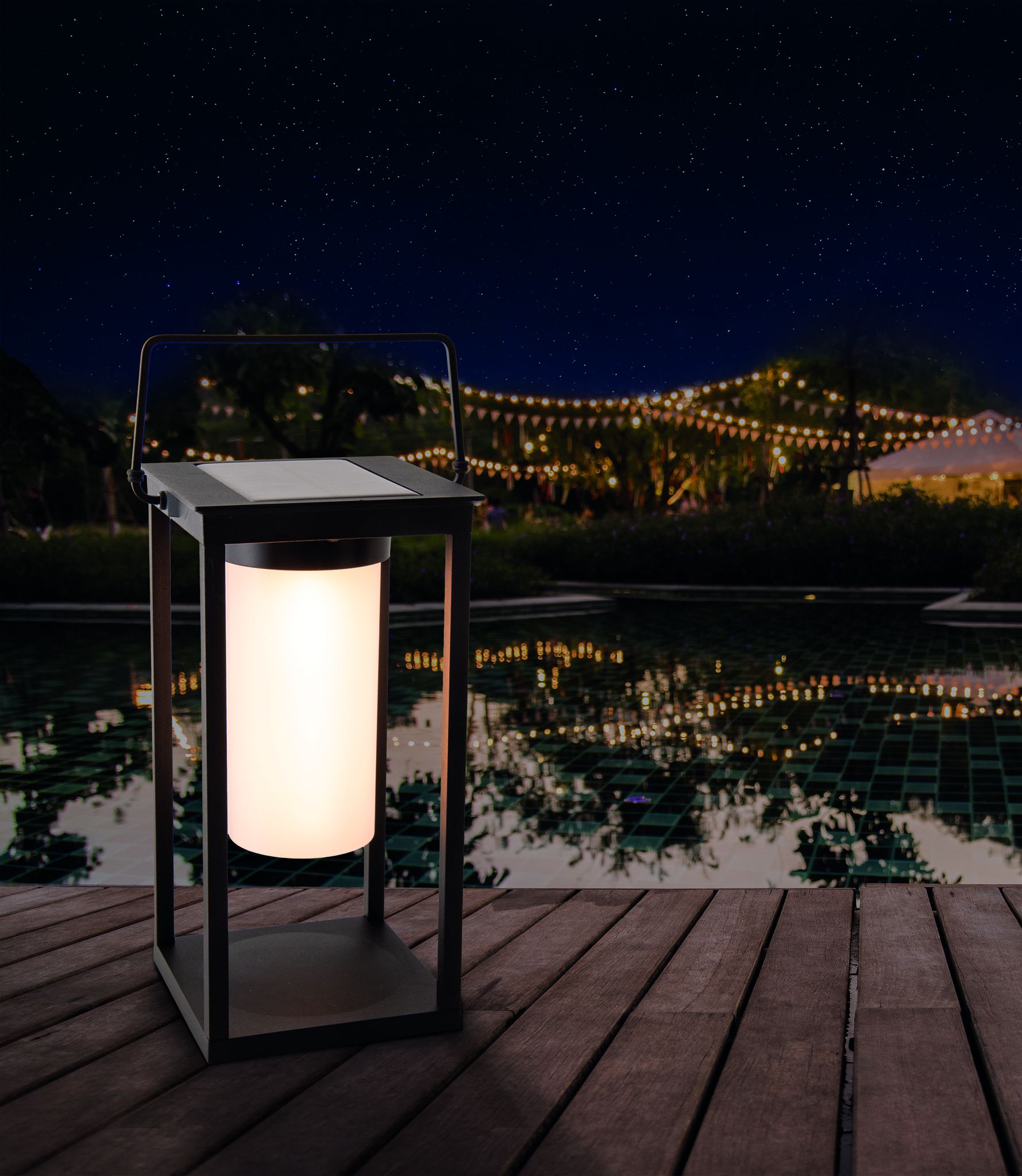 LED Camping-/Sockelleuchte h: 28cm - IP44, warmweiss