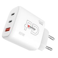 Power Charger 65W GaN EU - Out: 2-Pol EU, In: 1xUSB-C PD 5.0V, max. 65W, 1xUSB-C 5.0V, max. 20.0W, 1xUSB-A 5.0V, max. 18.0W