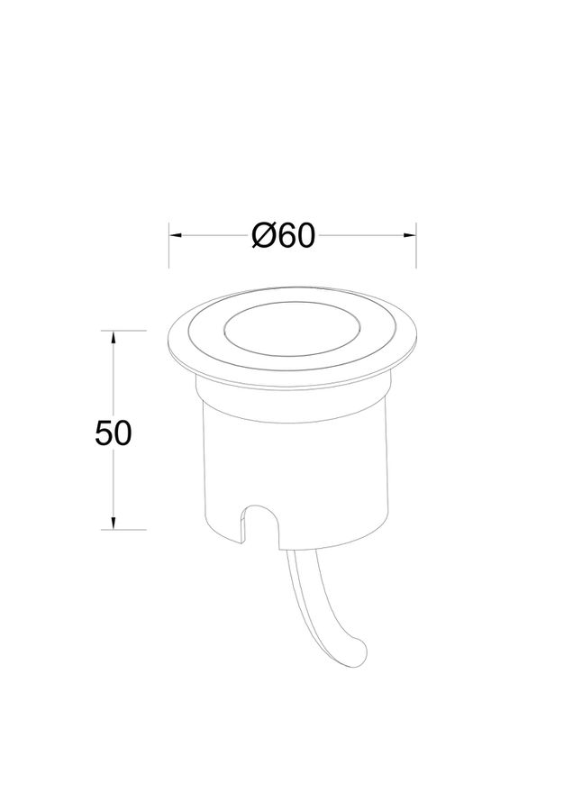 24V Bodeneinbauspot 60mm - 24V DC, 1W, 110lm, 3000K, IP67, anthrazit