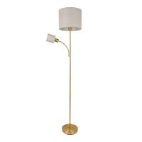 Stehleuchte  FILOMENA  H: 165cm beige - IP20, E27, Messingmatt