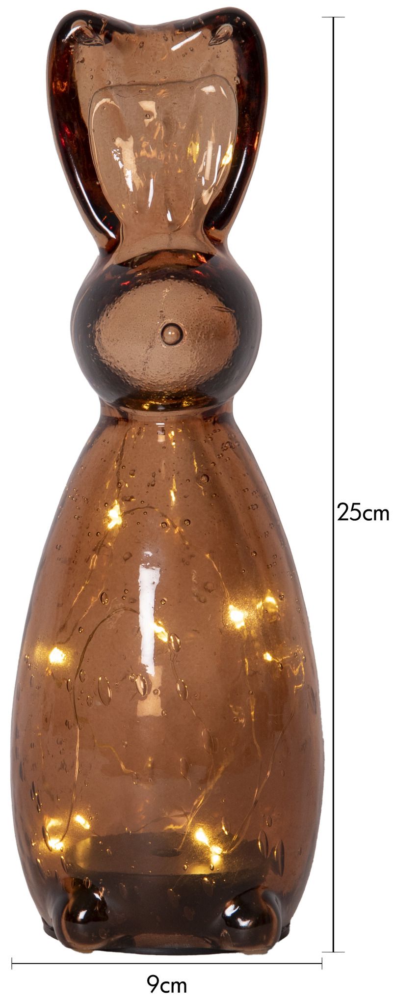 Glas Decoration Harry Brown - Indoor, Warmweiss, Braun