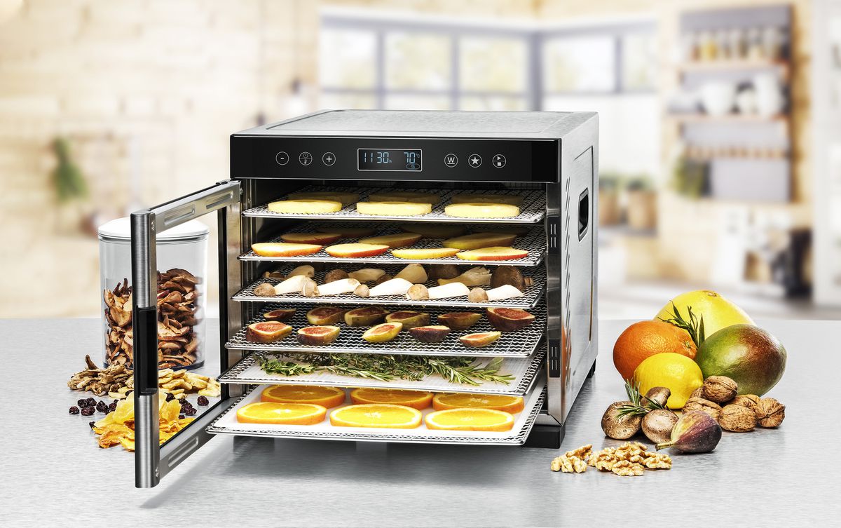 Dörrautomat DA 950 - Dörrautomat, Edelstahl/schwarz, 600W, LCD-Display