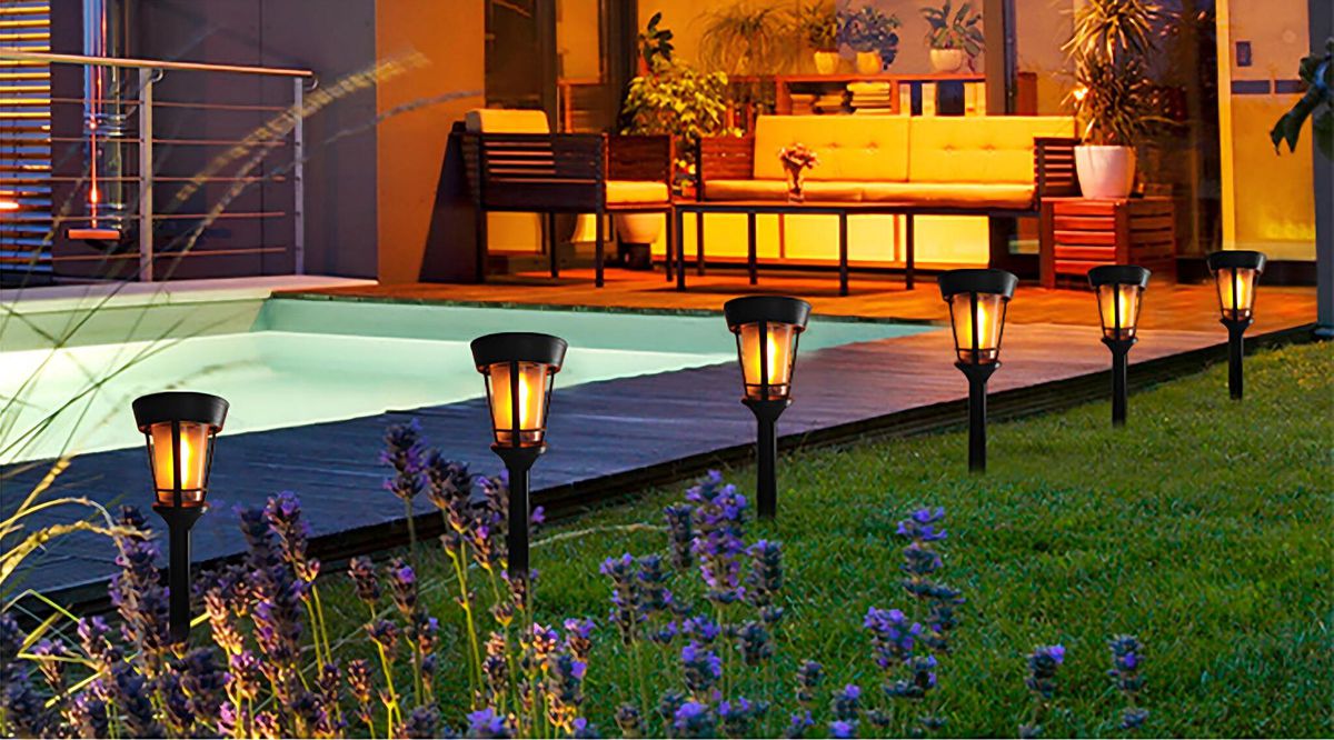 1x Solarfackel Flamme, Solarpanel: 2 V/0,3 W, Dauerlicht + Flamme, LED chip 16Stk. 2835SMD, 1,2V 300 - 1x Solarfackel Flamme, Solarpanel: 2 V/0,3 W, Dauerlicht + Flamme, LED chip 16Stk. 2835SMD, 1,2V 300